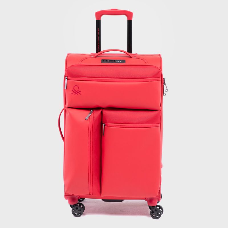 BENETTON - Maleta de viaje 21 kg - Maleta de Bodega blanda Benetton. Ruedas 360° candado TSA