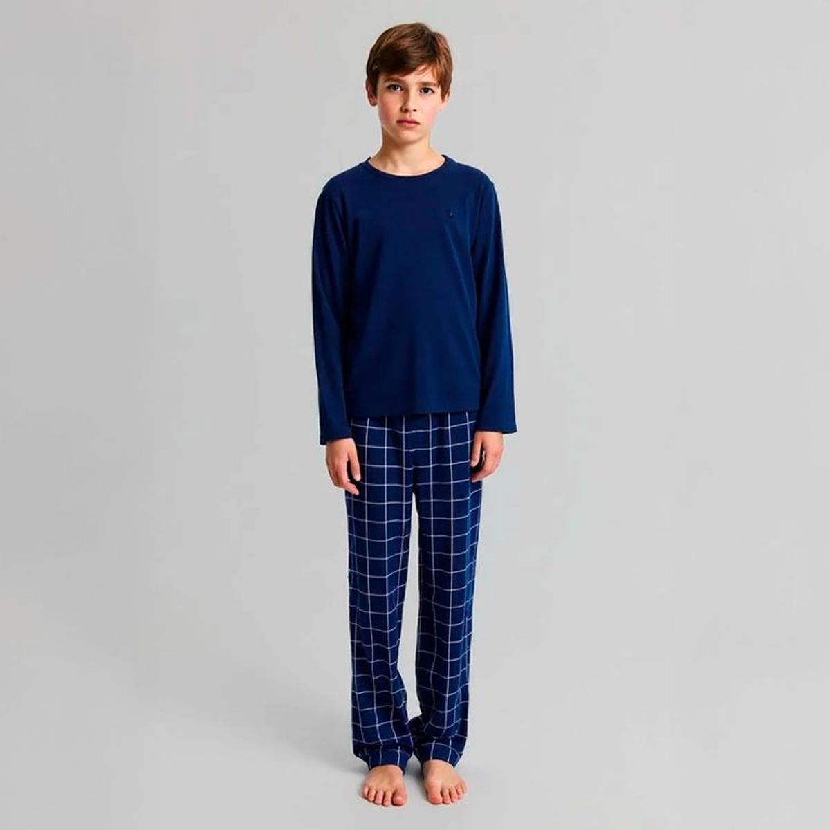 FEDERATION - Pijama Cintura elásticada para Niño 2 piezas de Cuadros Manga larga de Algodón Federation