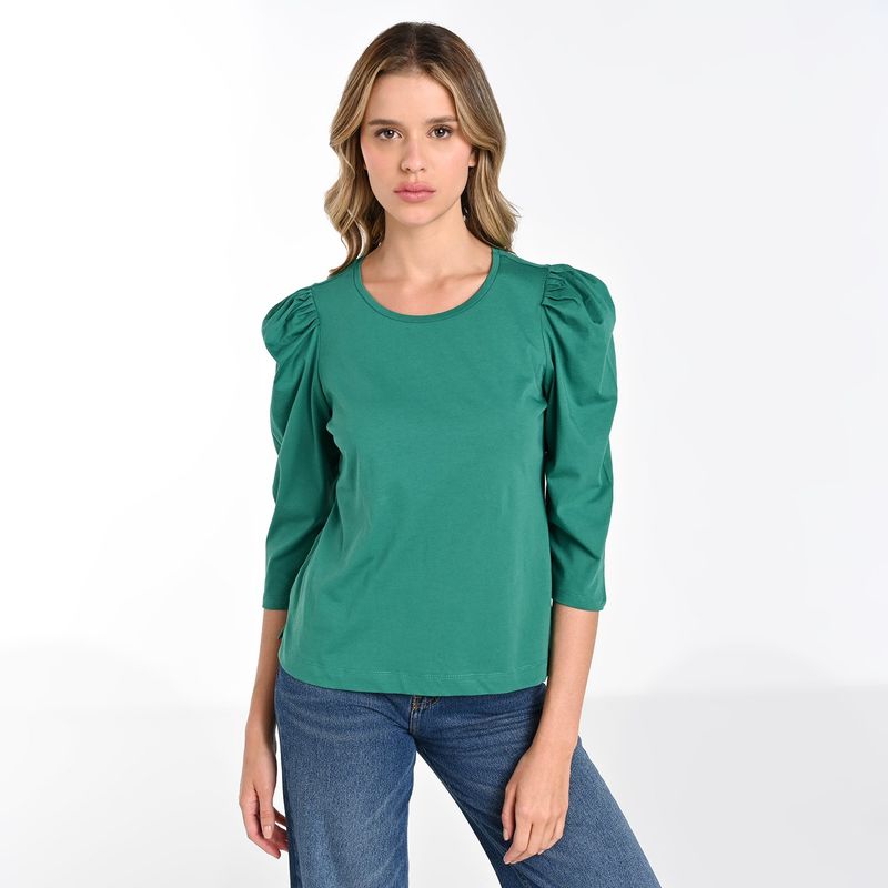 BASEMENT - Blusa Mujer Manga 3/4 de Algodón Basement
