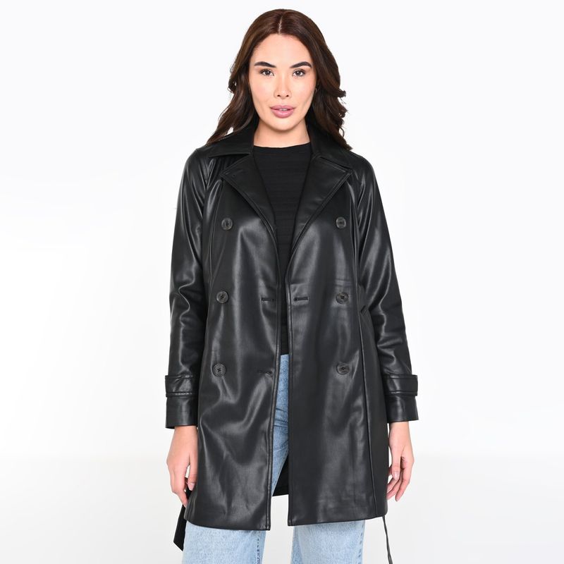 MOSSIMO - Trench Mujer Efecto cuero Mossimo