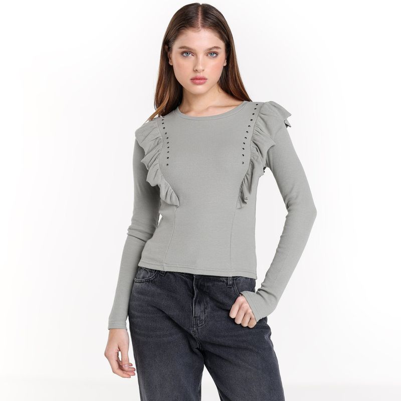 DENIMLAB - Blusa Mujer Manga larga de Algodón Denimlab