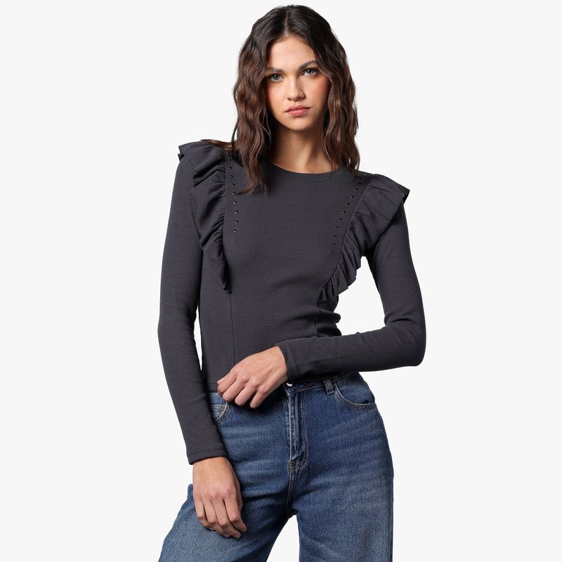 DENIMLAB - Blusa Mujer Manga larga de Algodón Denimlab