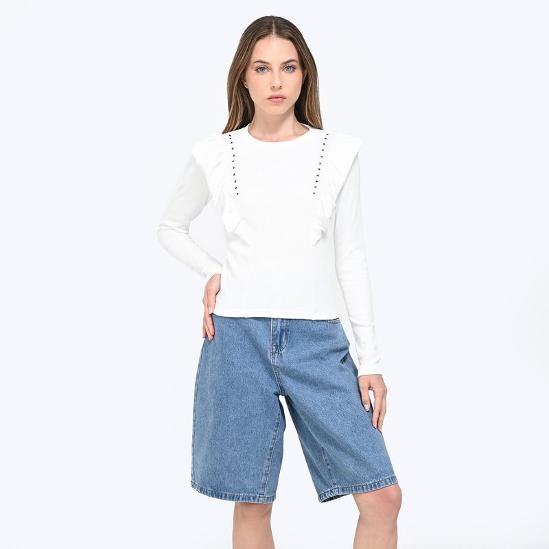 DENIMLAB - Blusa Mujer Manga larga de Algodón Denimlab
