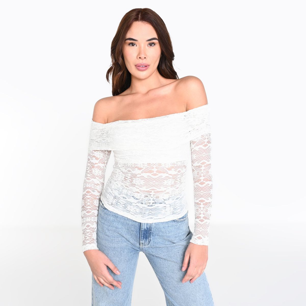 MOSSIMO - Blusa Mujer con Encaje Manga larga Mossimo 