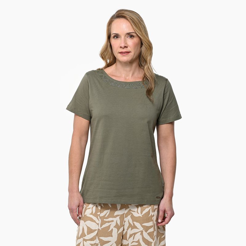 SOUTHLAND - Blusa Mujer con Taches Manga corta de Algodón Southland
