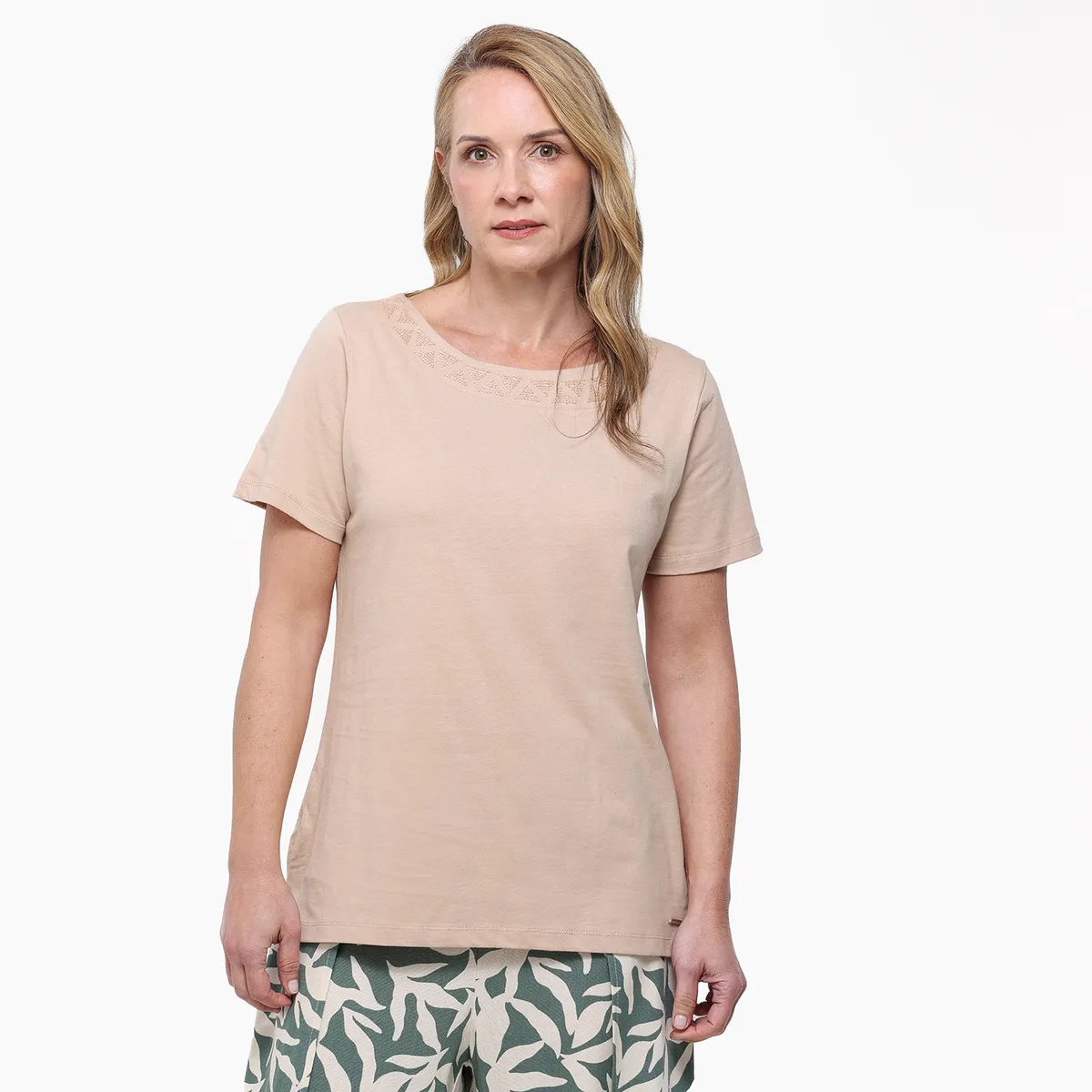 SOUTHLAND - Blusa Mujer con Taches Manga corta de Algodón Southland