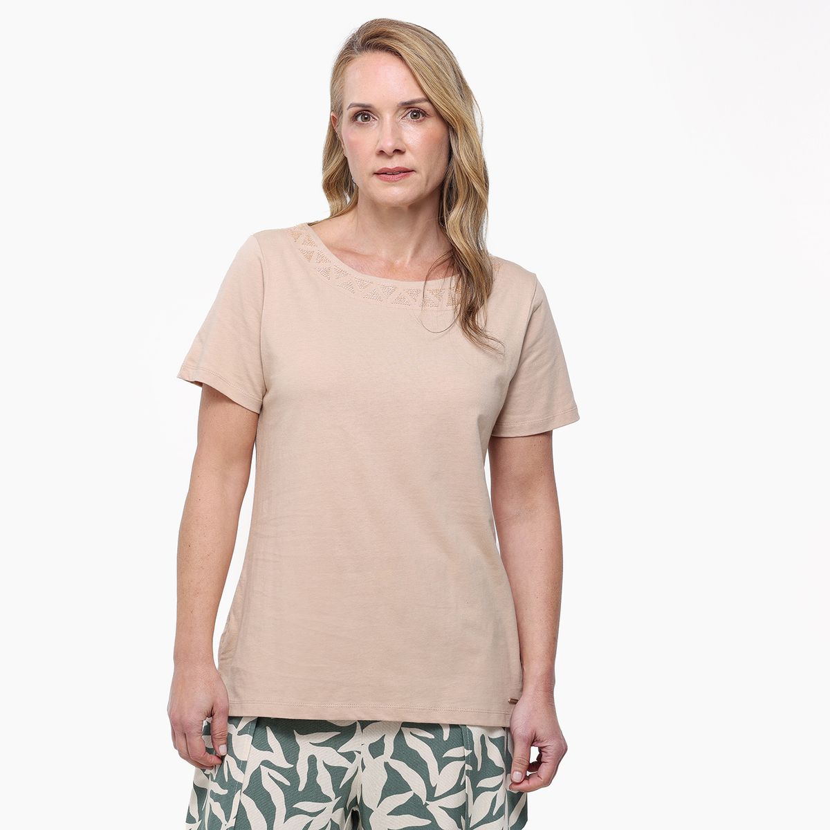 SOUTHLAND - Blusa Mujer con Taches Manga corta de Algodón Southland