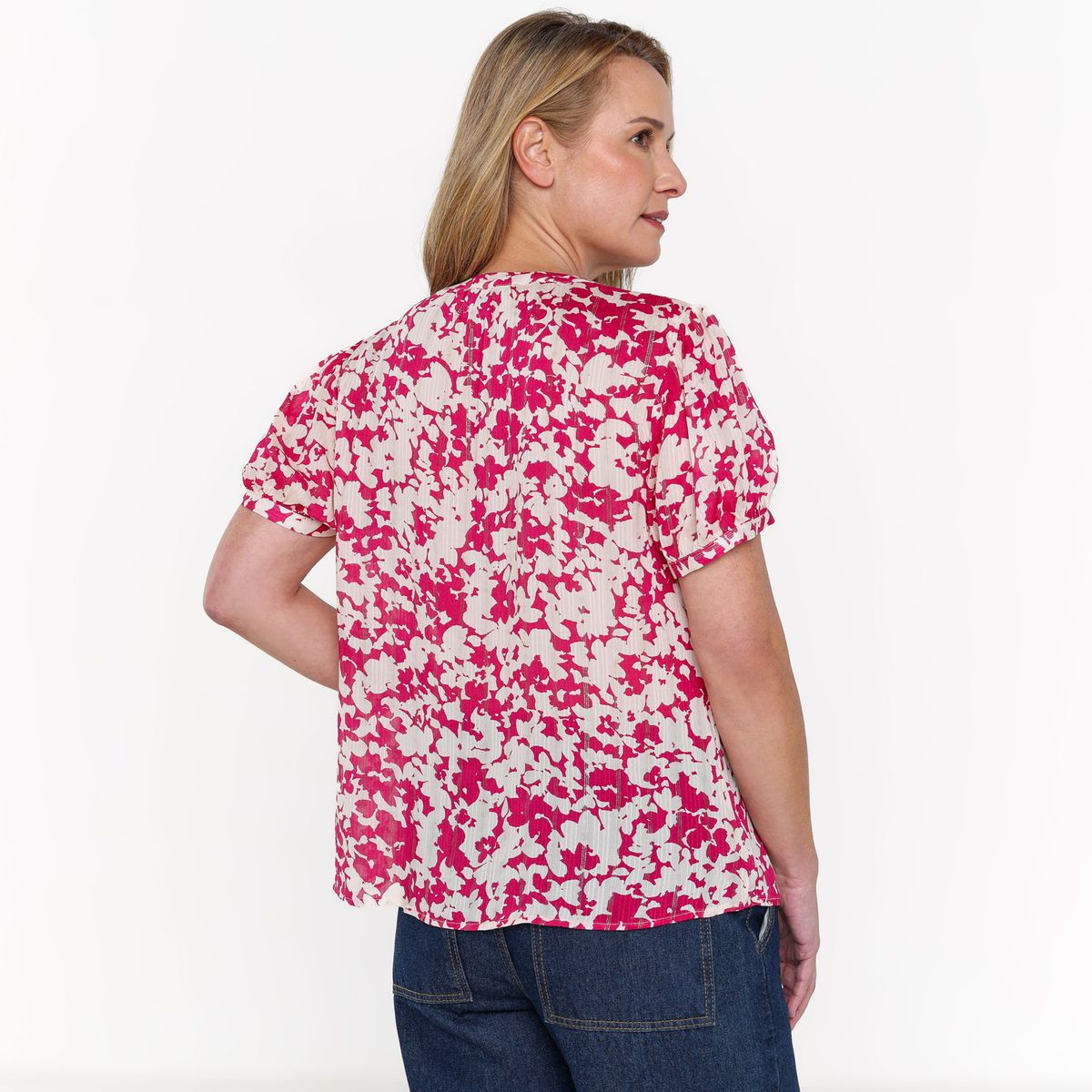 SOUTHLAND - Blusa Mujer con Estampado Manga corta globo Southland