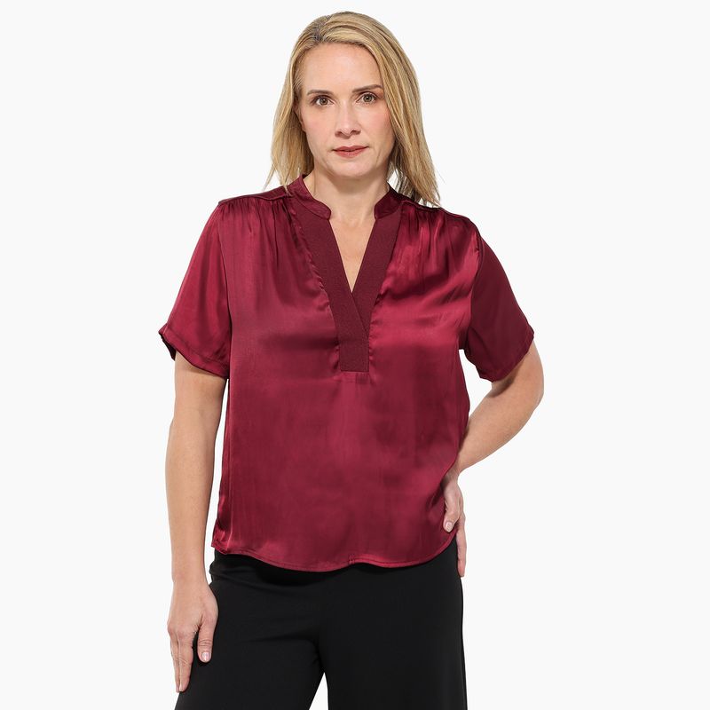 APOLOGY - Blusa Mujer Manga corta de Satín Apology