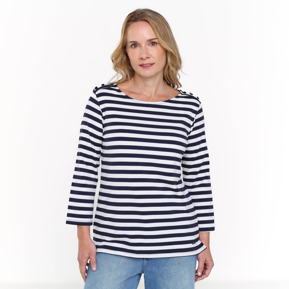 NEWPORT - Blusa Mujer Manga 3/4 de Algodón Newport