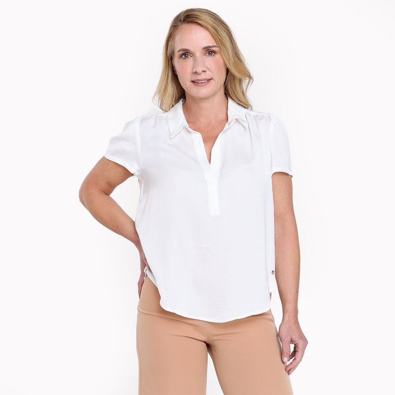 APOLOGY - Blusa Mujer Manga corta globo de Satín Apology