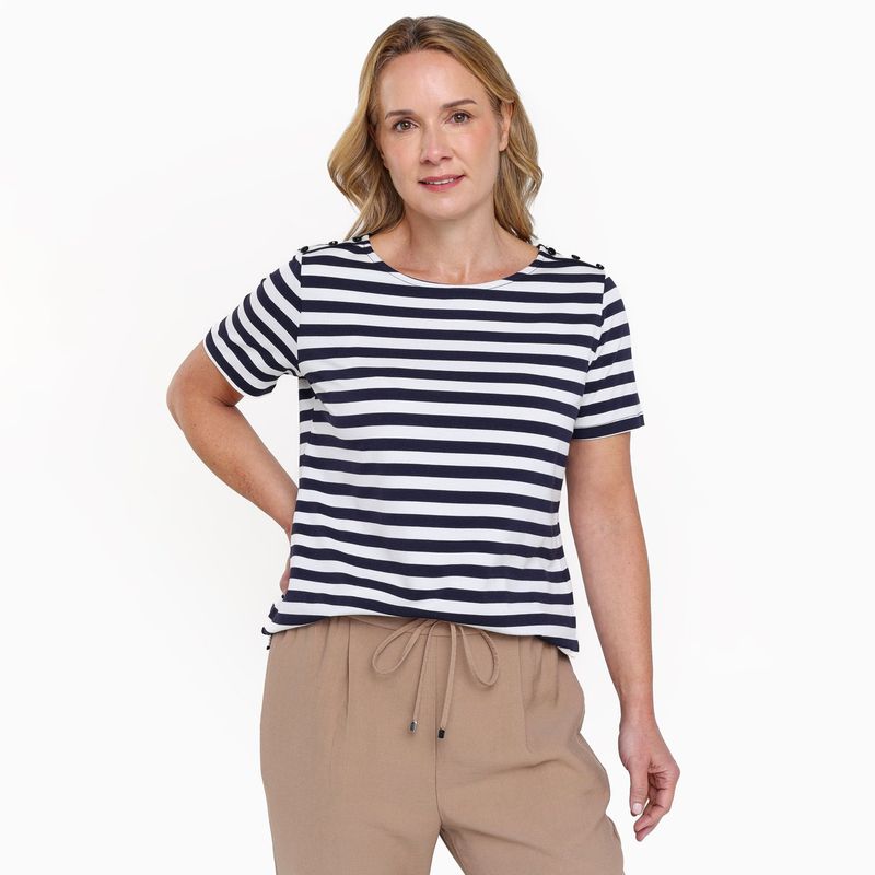 NEWPORT - Blusa Mujer Manga corta de Algodón Newport