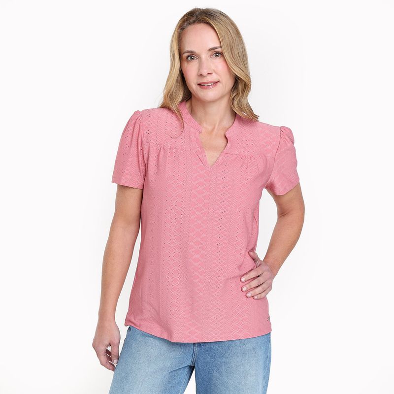 NEWPORT - Blusa Mujer Manga corta globo Newport