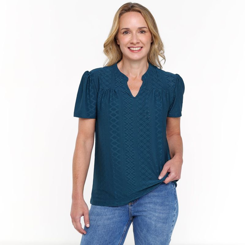 NEWPORT - Blusa Mujer Manga corta globo Newport