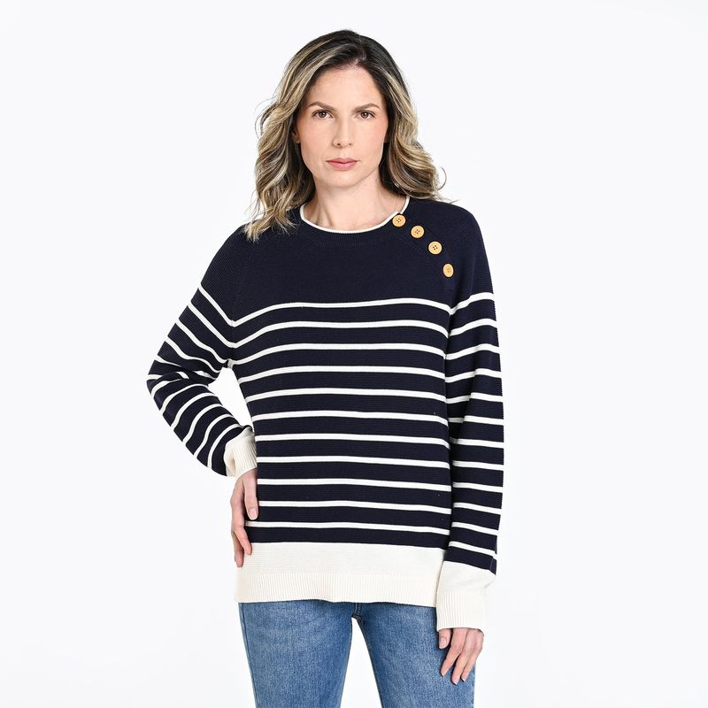 NEWPORT - Saco Mujer de Rayas de Algodón Oversize Newport