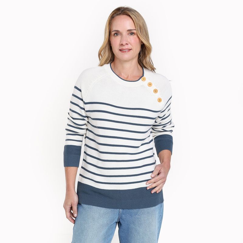 NEWPORT - Saco Mujer de Rayas de Algodón Oversize Newport