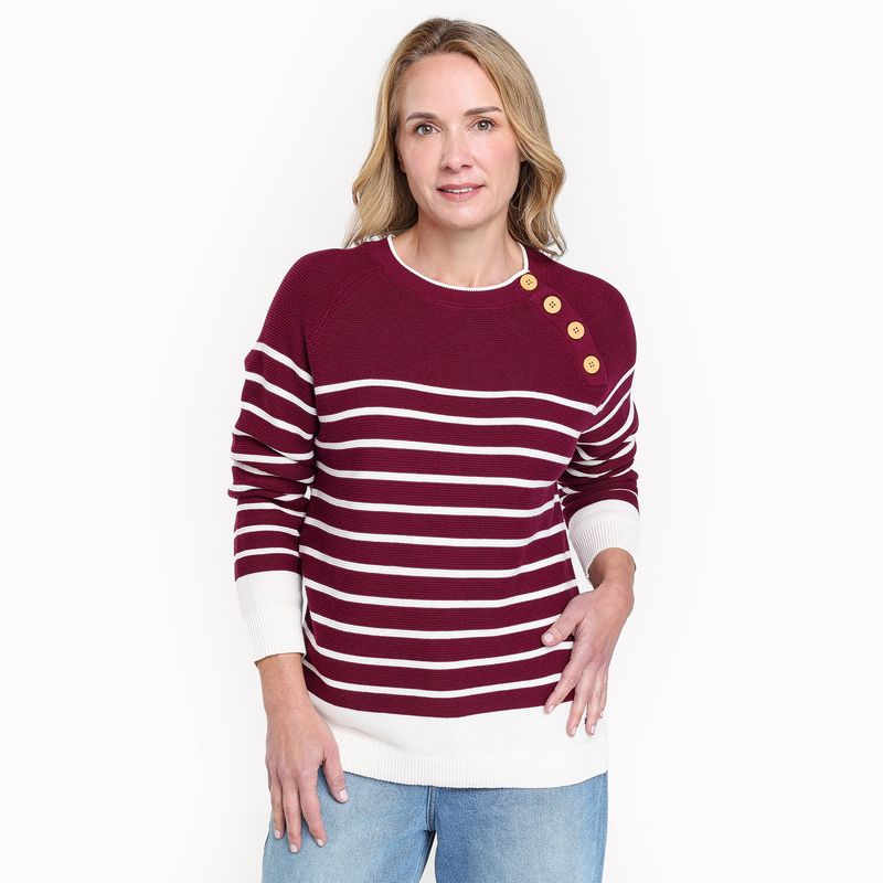 NEWPORT - Saco Mujer de Rayas de Algodón Oversize Newport