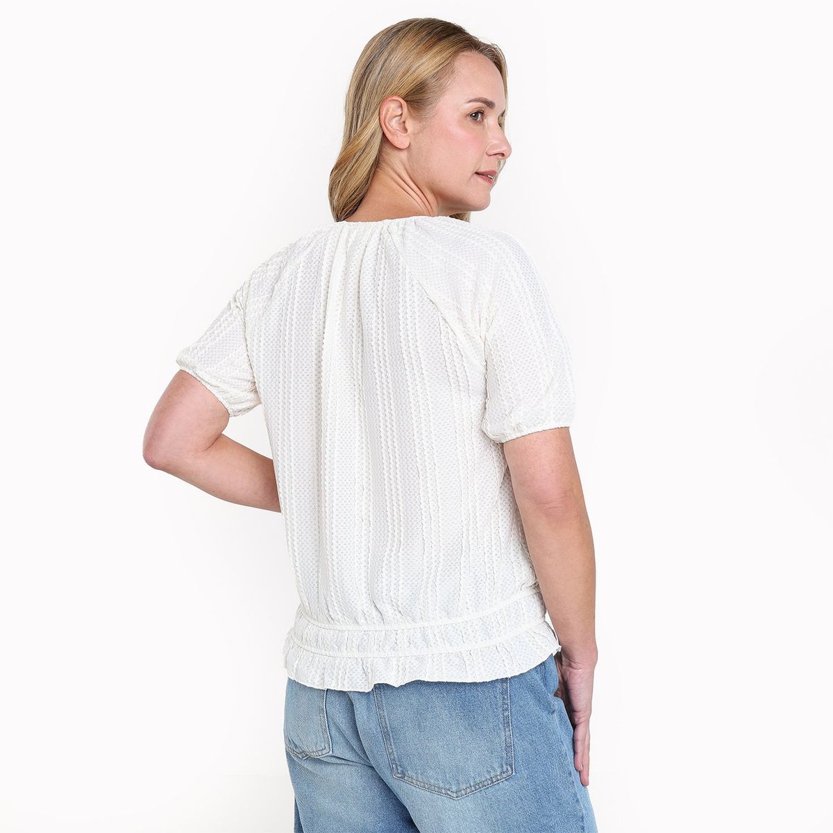 NEWPORT - Blusa Mujer Manga corta globo Newport