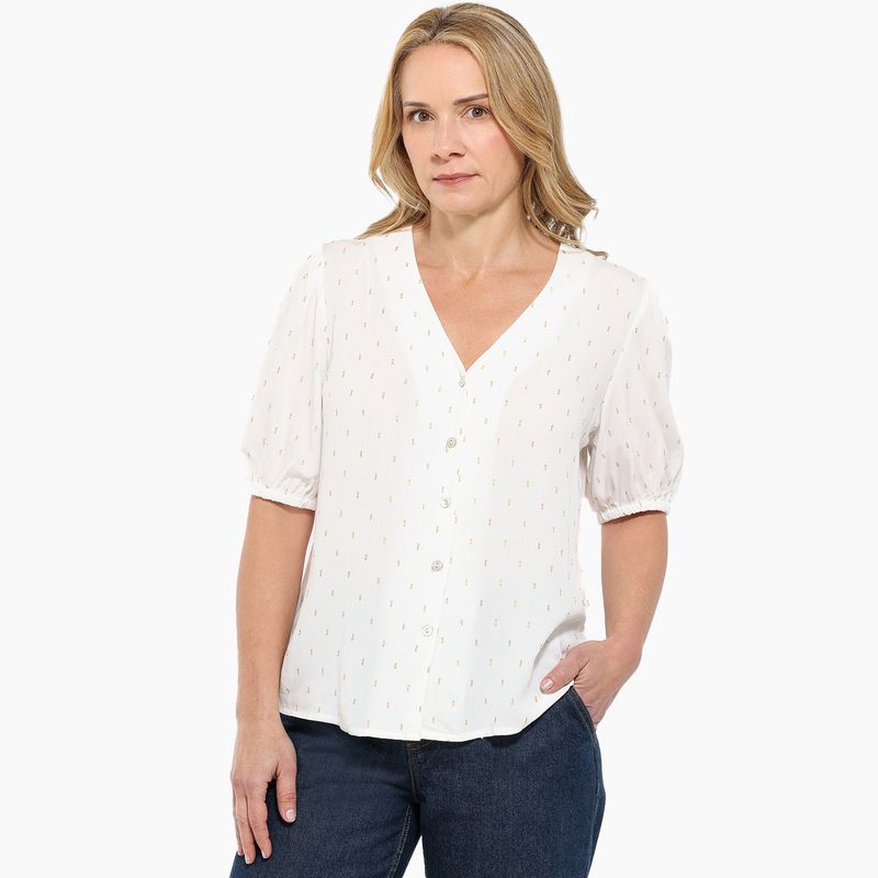 NEWPORT - Blusa Mujer Manga corta globo Newport