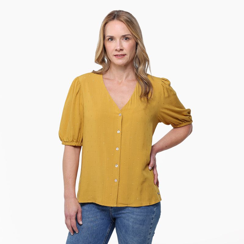 NEWPORT - Blusa Mujer Manga corta globo Newport
