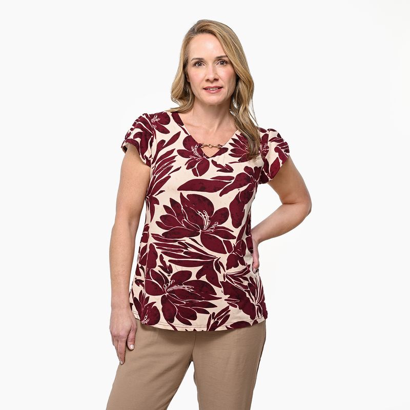 SOUTHLAND - Blusa Mujer Con Estampado Manga corta Southland