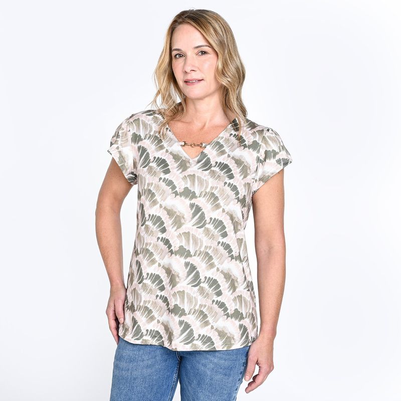 SOUTHLAND - Blusa Mujer Con Estampado Manga corta Southland