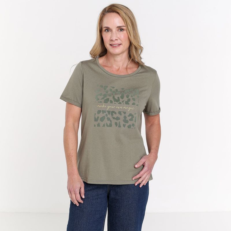 SOUTHLAND - Camiseta Mujer con Estampado Manga corta de Algodón Southland