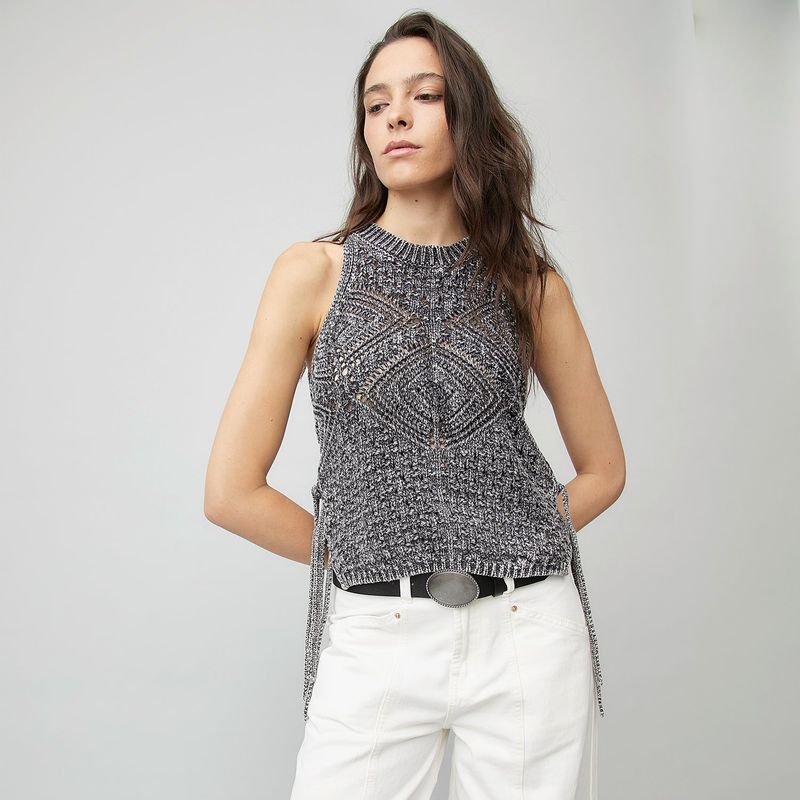 DENIMLAB - Blusa Mujer Tejido Sin mangas de Algodón Denimlab
