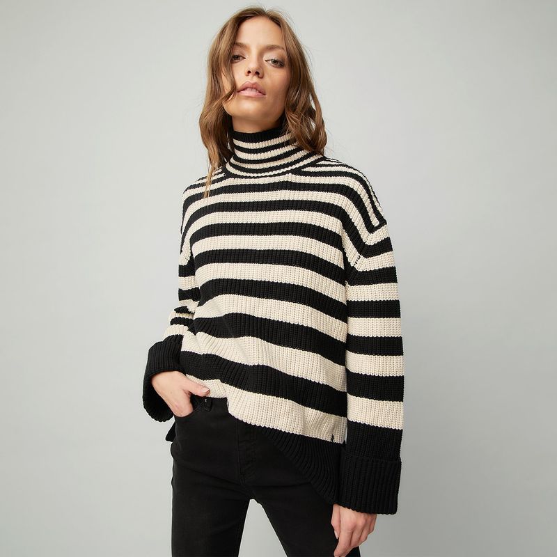 DENIMLAB - Saco Mujer de Rayas de Algodón Denimlab
