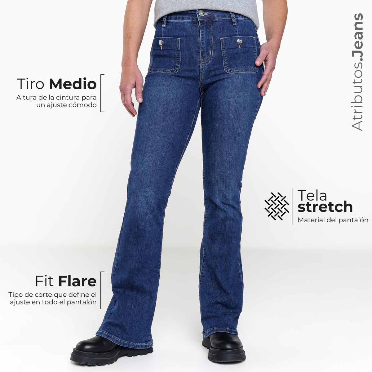 APOLOGY - Jean Flare Mujer Tiro medio APOLOGY