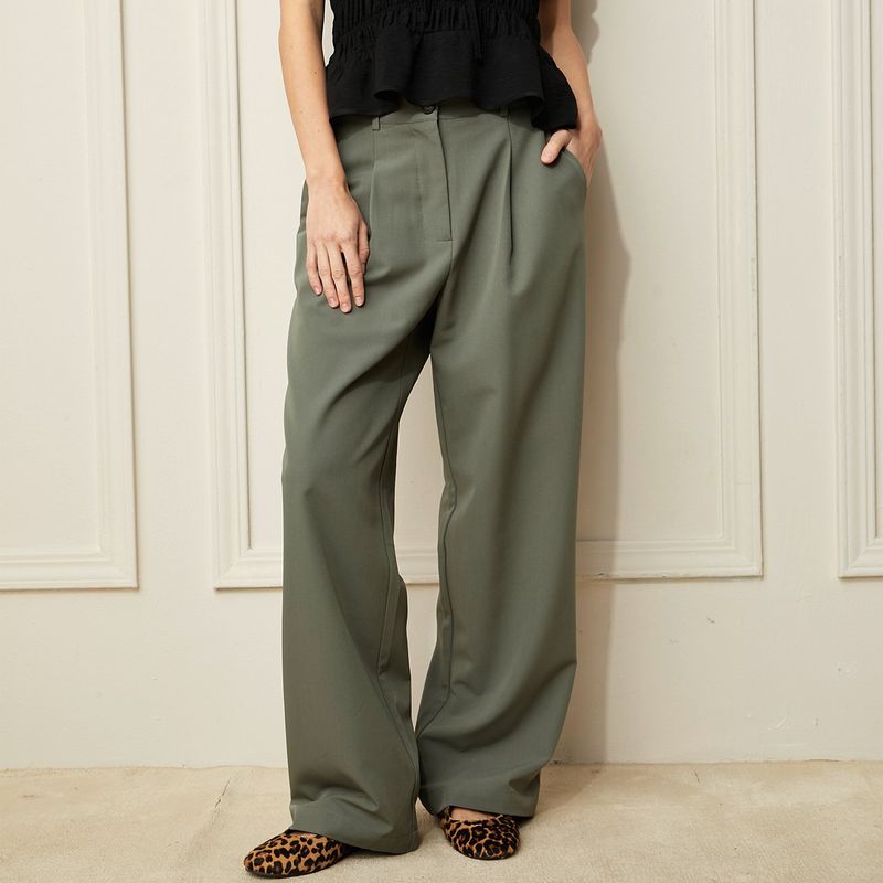BASEMENT - Pantalón Wide Leg Mujer Tiro alto Basement