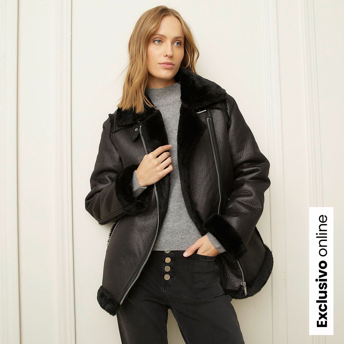 BASEMENT - Chaqueta Mujer Ovejera Basement