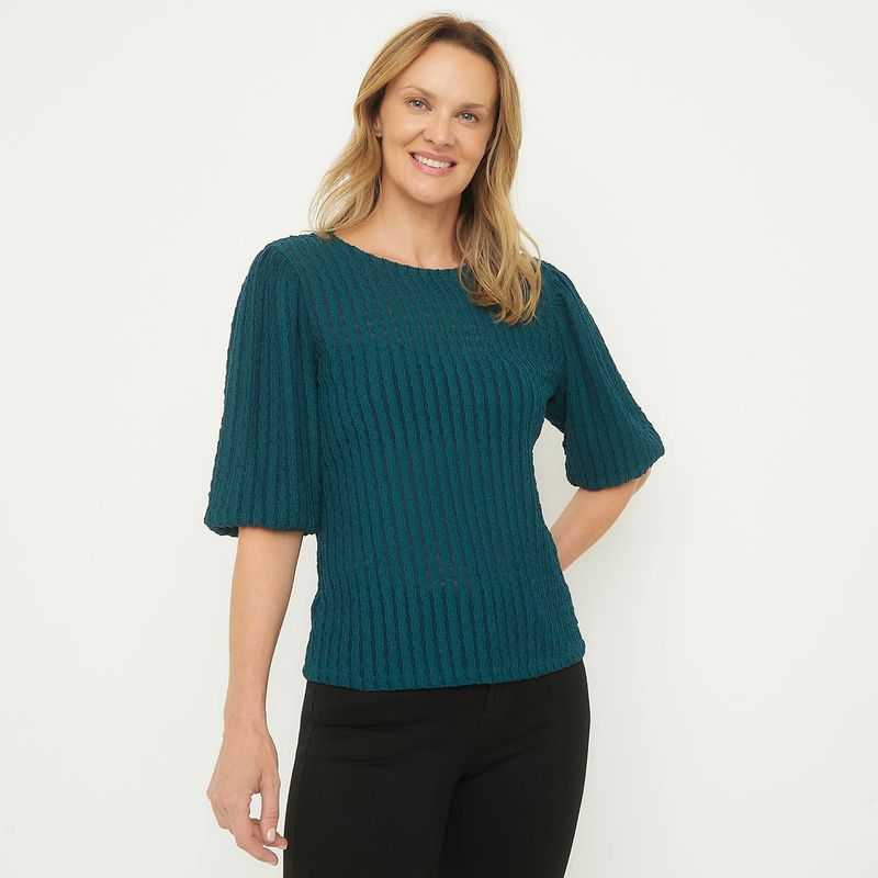 NEWPORT - Blusa Mujer Manga corta globo Newport