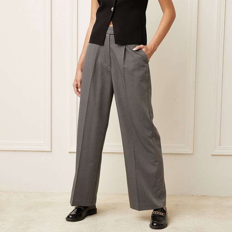 BASEMENT - Pantalón Wide Leg Mujer Tiro medio Basement