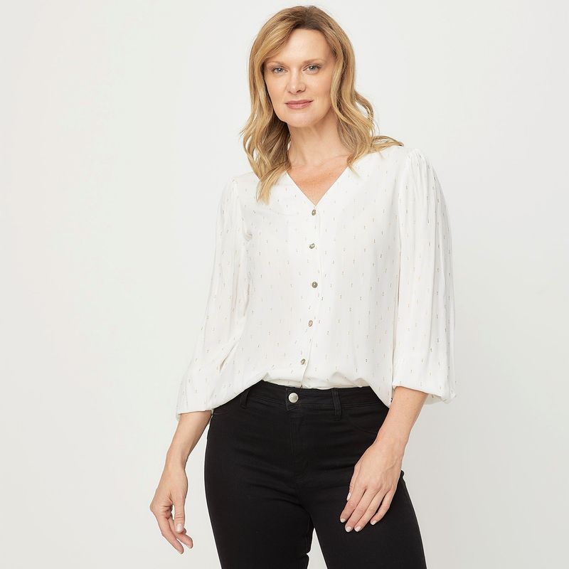 NEWPORT - Blusa Mujer Manga larga globo Newport