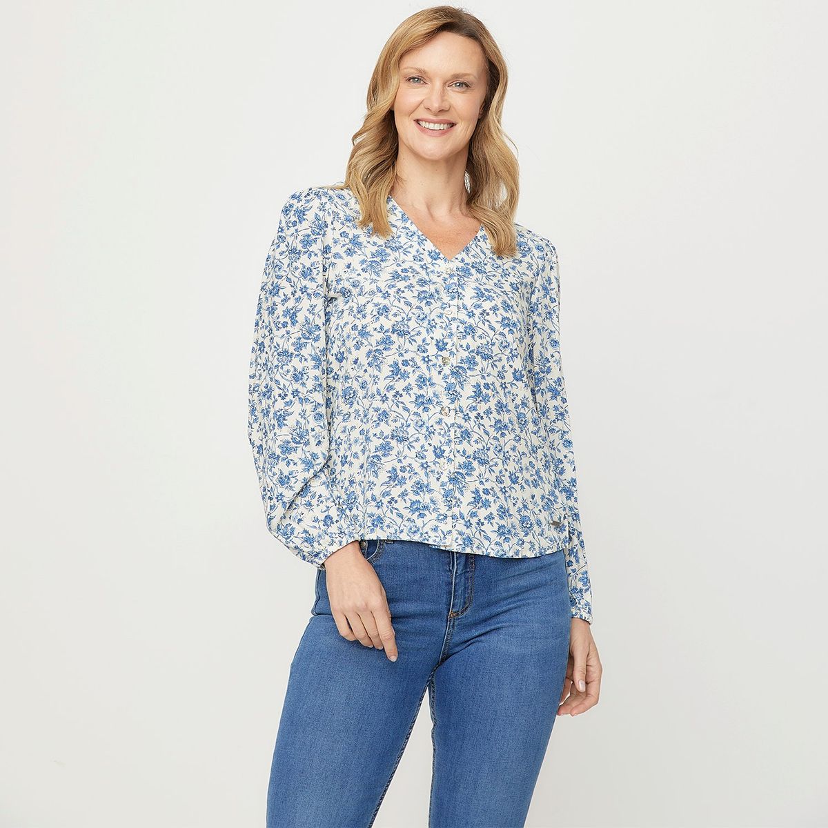 NEWPORT - Blusa Mujer Manga larga globo Newport