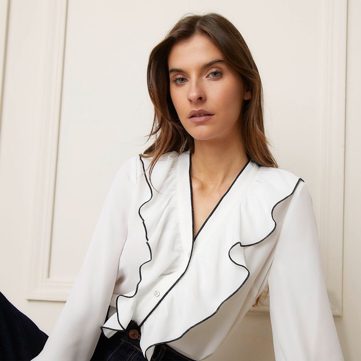 BASEMENT - Blusa Mujer Manga larga globo Basement