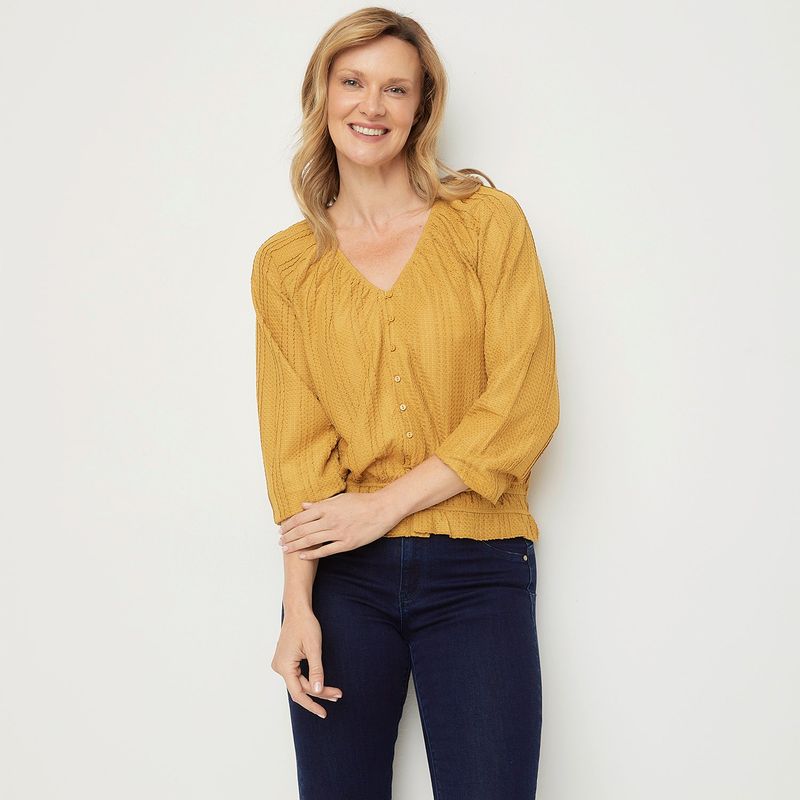 NEWPORT - Blusa Mujer Manga larga globo Newport
