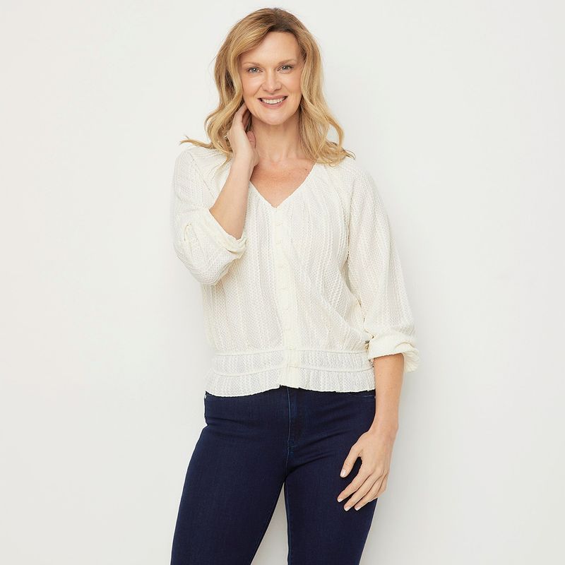 NEWPORT - Blusa Mujer Manga larga globo Newport