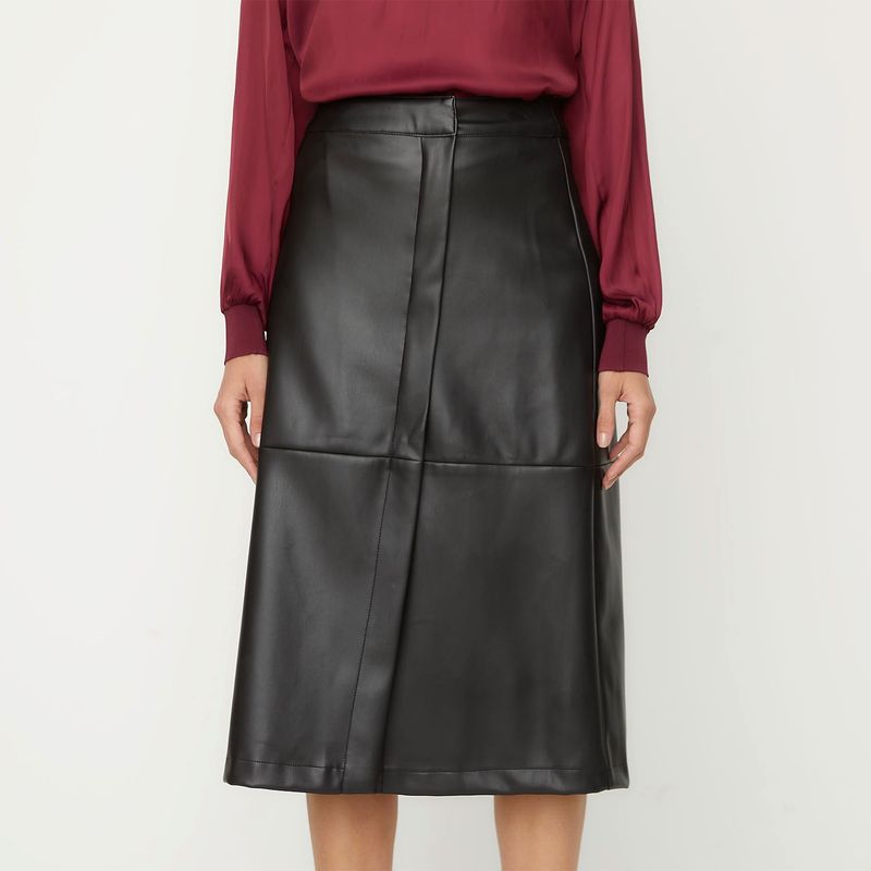 APOLOGY - Falda Midi Mujer Efecto cuero Apology