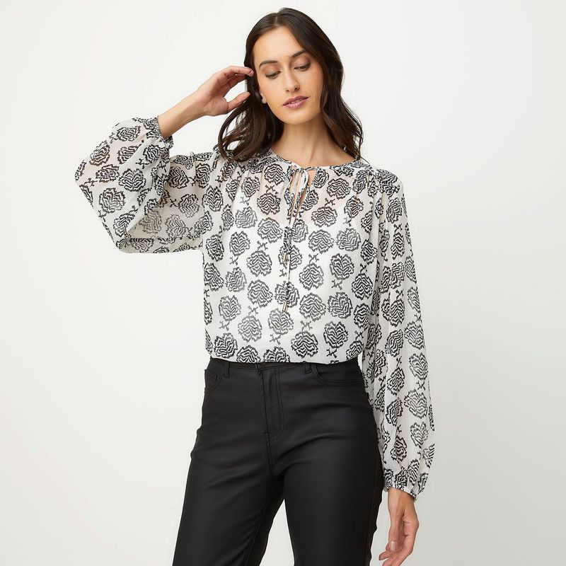 APOLOGY - Blusa Mujer con Estampado Manga larga globo Apology