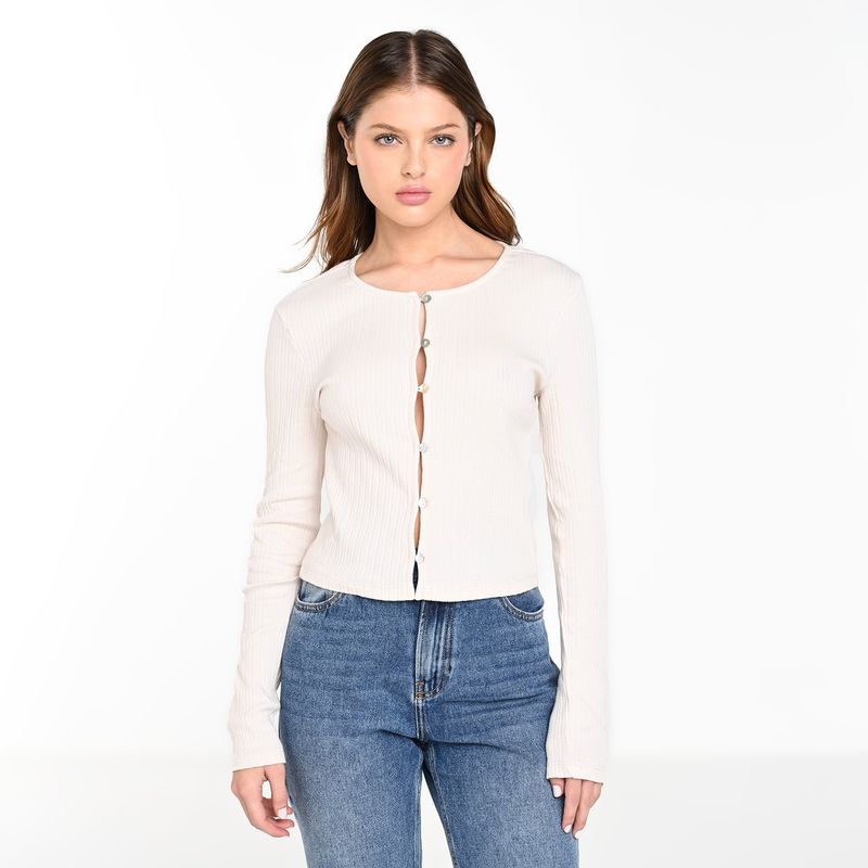 SYBILLA - Cardigan Mujer de Algodón Slim Sybilla