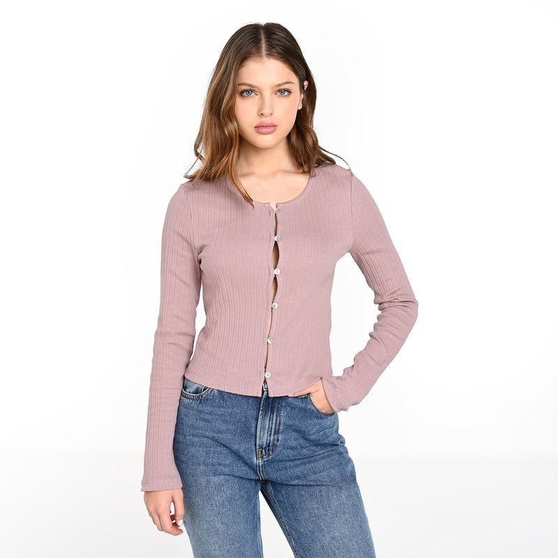 SYBILLA - Cardigan Mujer de Algodón Slim Sybilla