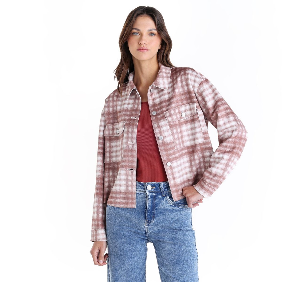 SYBILLA - Chaqueta Mujer de Cuadros Sybilla