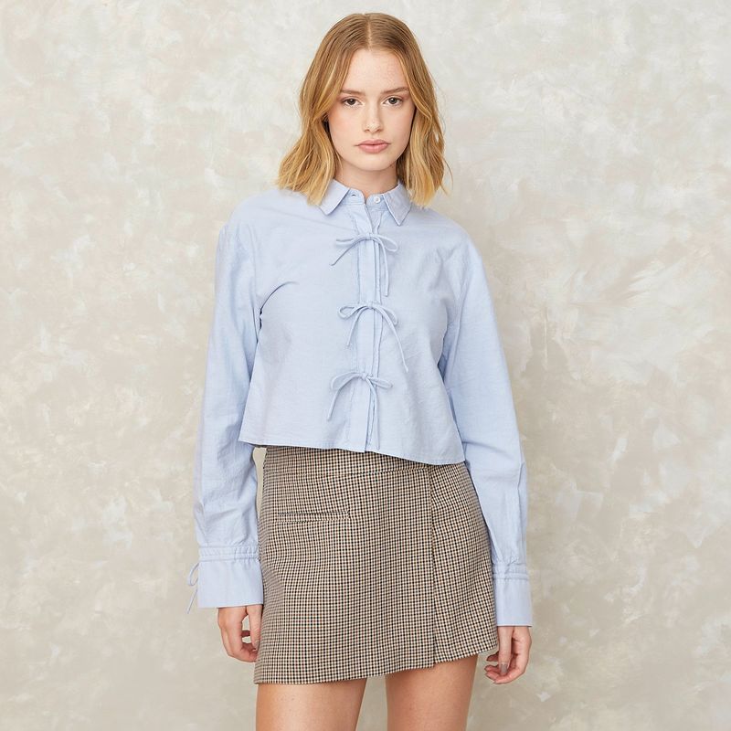 SYBILLA - Camisa Mujer Manga larga de Algodón Sybilla