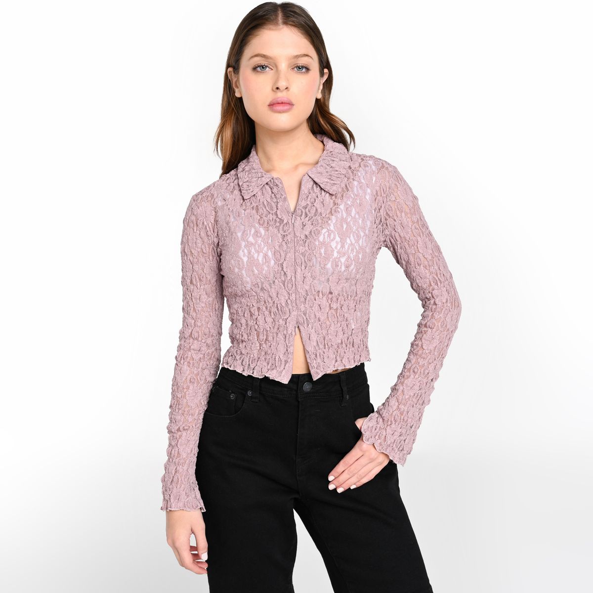 SYBILLA - Blusa Mujer Con transparencia Manga larga Sybilla