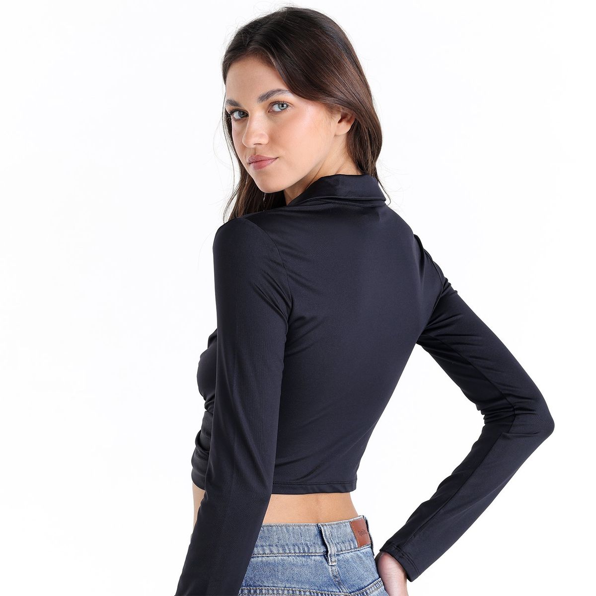 SYBILLA - Crop top Mujer Manga larga Sybilla