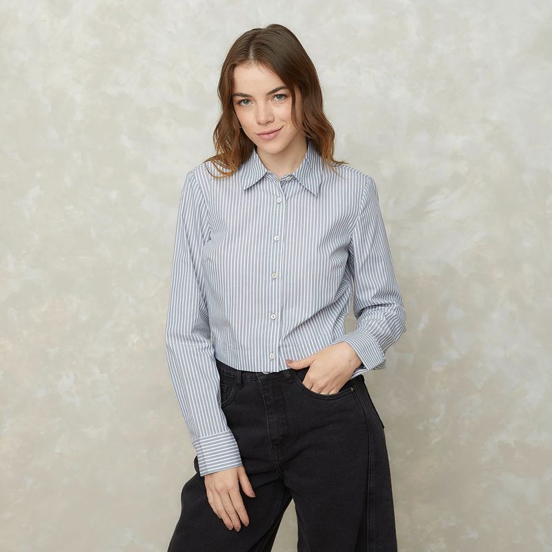SYBILLA - Camisa Mujer Manga larga de Algodón Sybilla