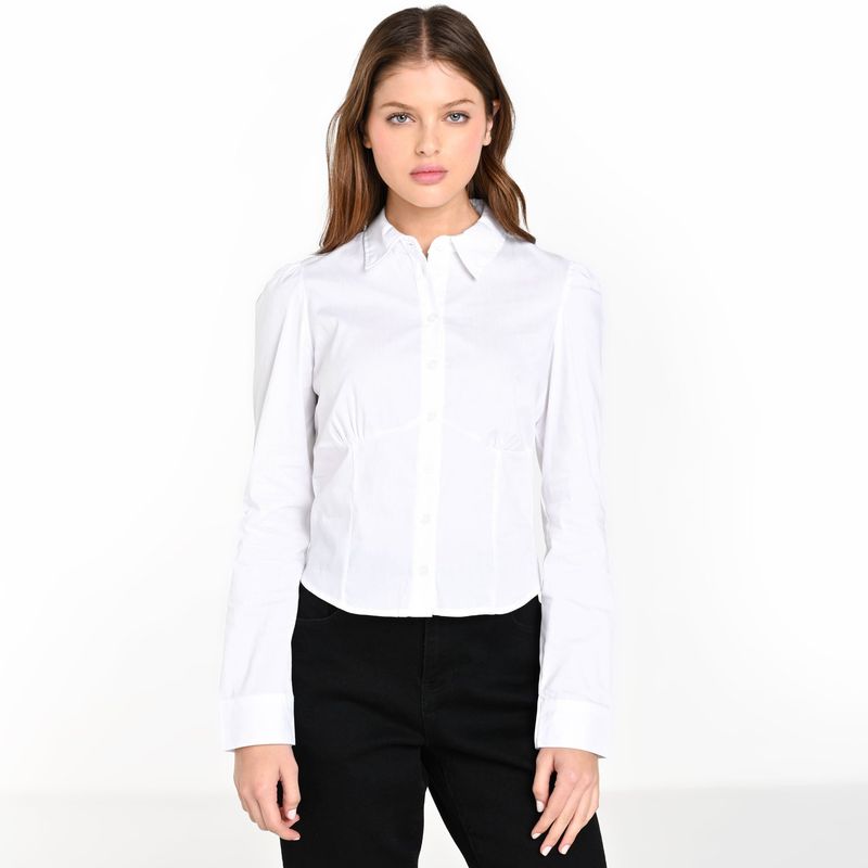 SYBILLA - Camisa Mujer Manga larga de Algodón Sybilla