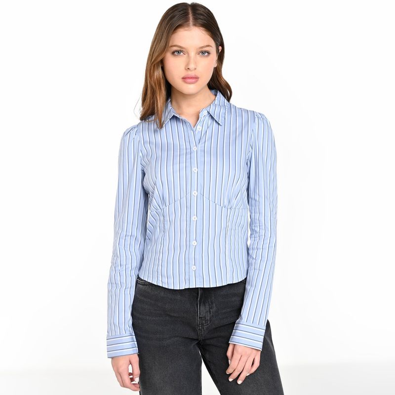SYBILLA - Camisa Mujer Manga larga de Algodón Sybilla